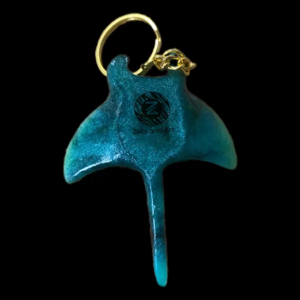 dos raie manta vert turquoise fluo avec logo