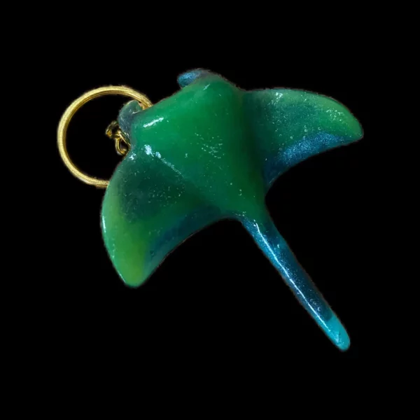 Raie manta fluo vert et bleu turquoise