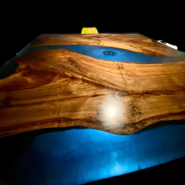 table rivière noyer led design
