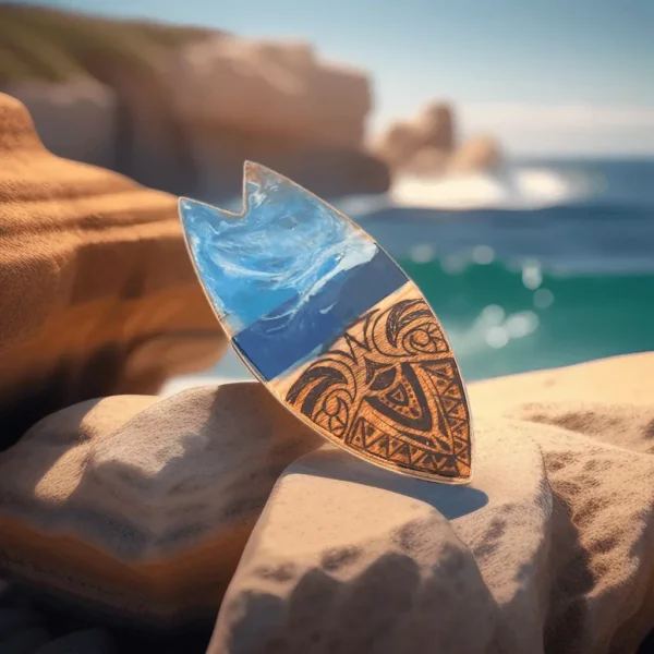 sous-verre tattoo maori sur rocher sans le verre