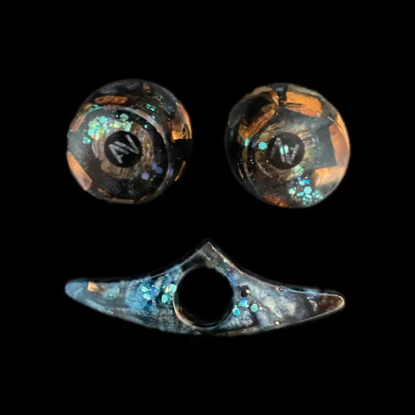 Coquetiers à oeuf duo vue de dessus avec exemple de bague de lecture assortie