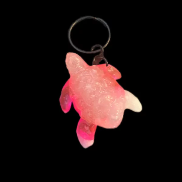 Tortue relief rose et blanc fluo