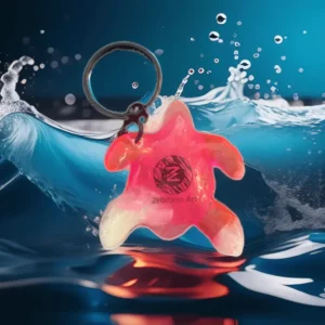 tortue sur le dos avec logo pink eau