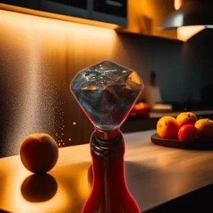 Bouchon diamant sur bouteille de vin dans cuisine