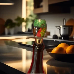 Bouchon de bouteille translucide or dans cuisine